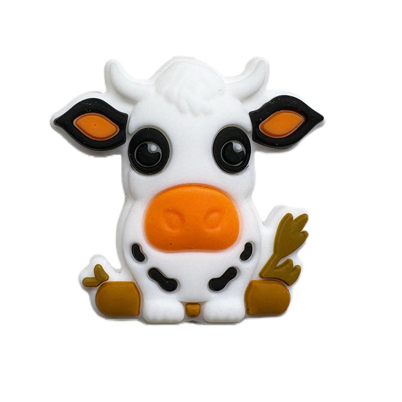 Wholesale 10PCS Cattle Series Cartoon Silicone Beads